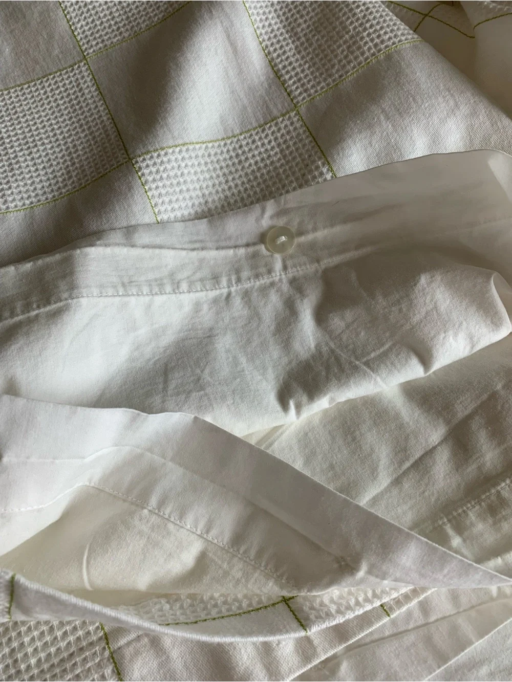 Sak’s 5th Ave Ann de Soléne 100%Cotton Duvet Checkerboard WaffleWeave Full/Queen